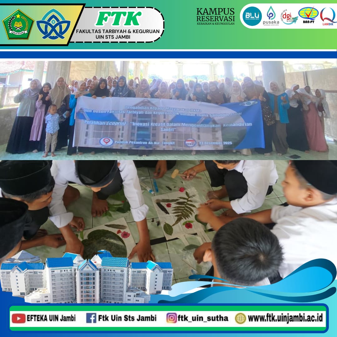 Inovasi Kreatif Berbasis Lingkungan, Dosen FTK PKM Pelatihan Ecoprint di Ponpes An-Nur Tangkit